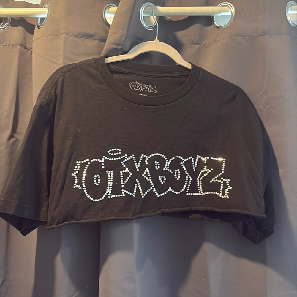 Women’s Cropped Rhinestone Graphic Tee